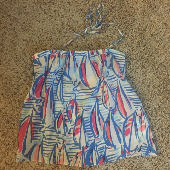 Lilly Pulitzer Tops - NWOT Lei Lei Silk Halter Top